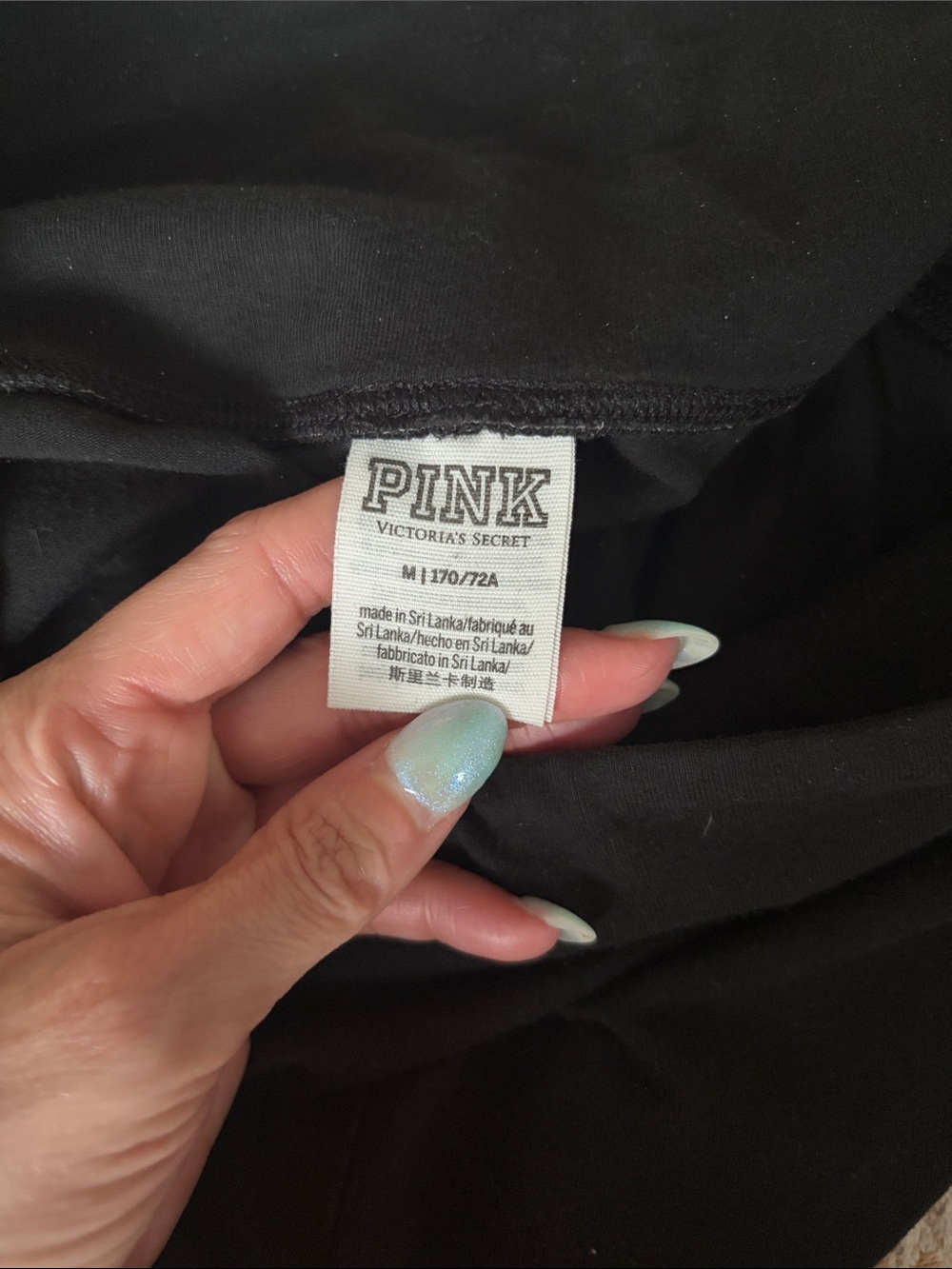 PINK Black Active Bike Shorts with Side Logo - Picture 4 of 5
